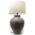 Lampa ceramiczna prążkowana Rustykalna z abażurem 92cm